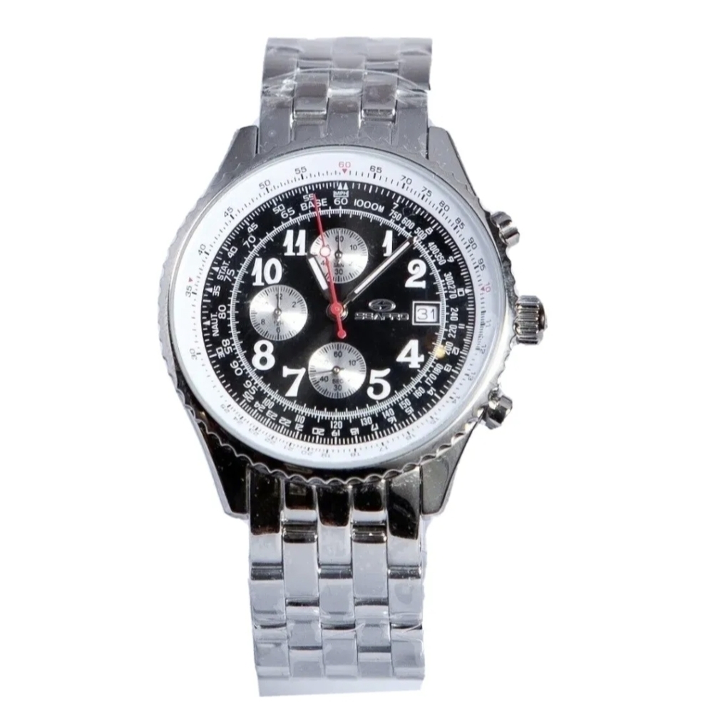 Seapro Watch Men's Stainless Steel Chronograph Black White Watch 2AK131101
